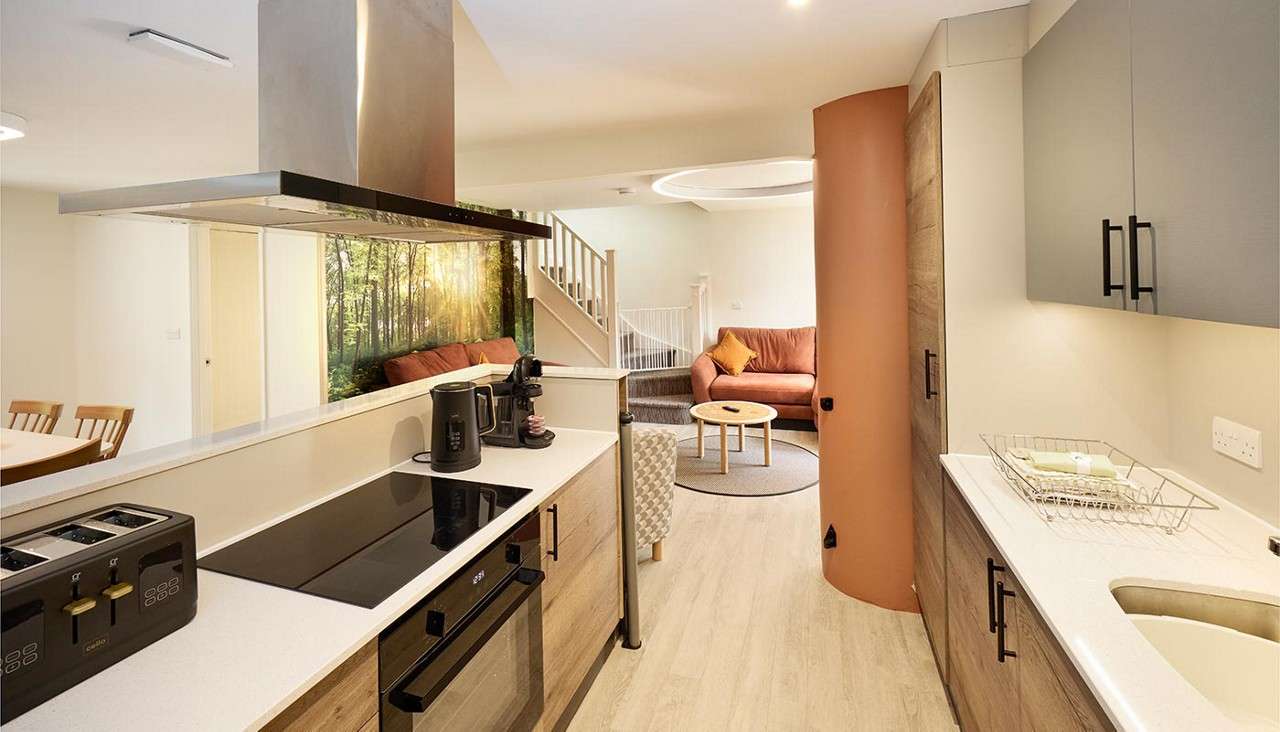 Kitchen in a Grand Forest Lodge at Whinfell Forest