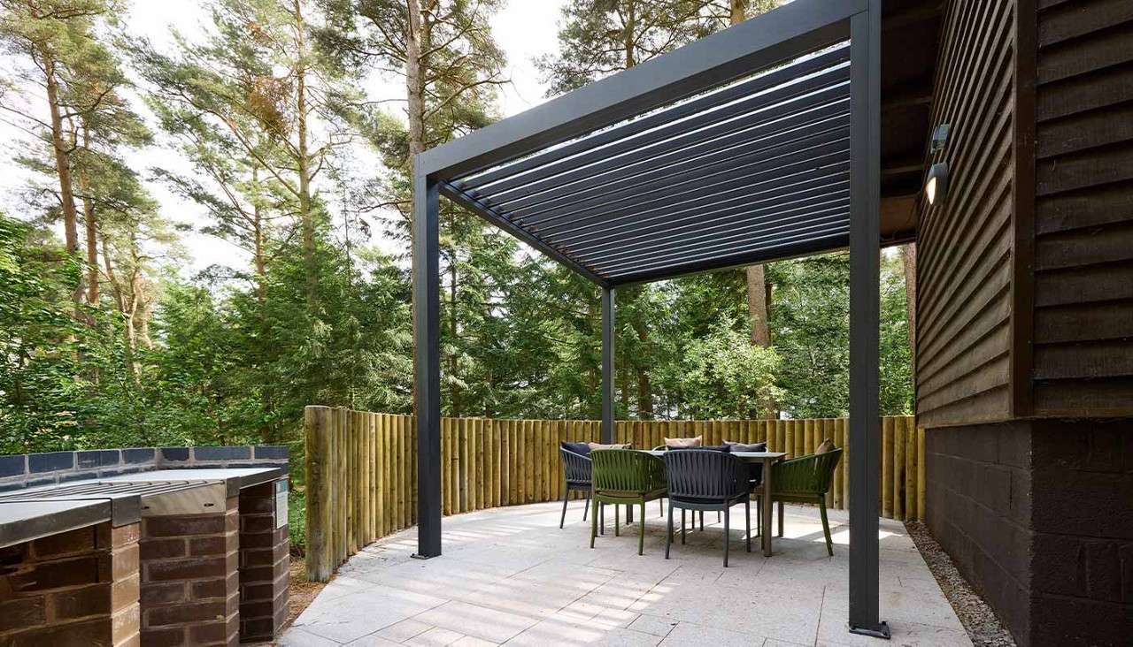 Outside seating area and pergola
