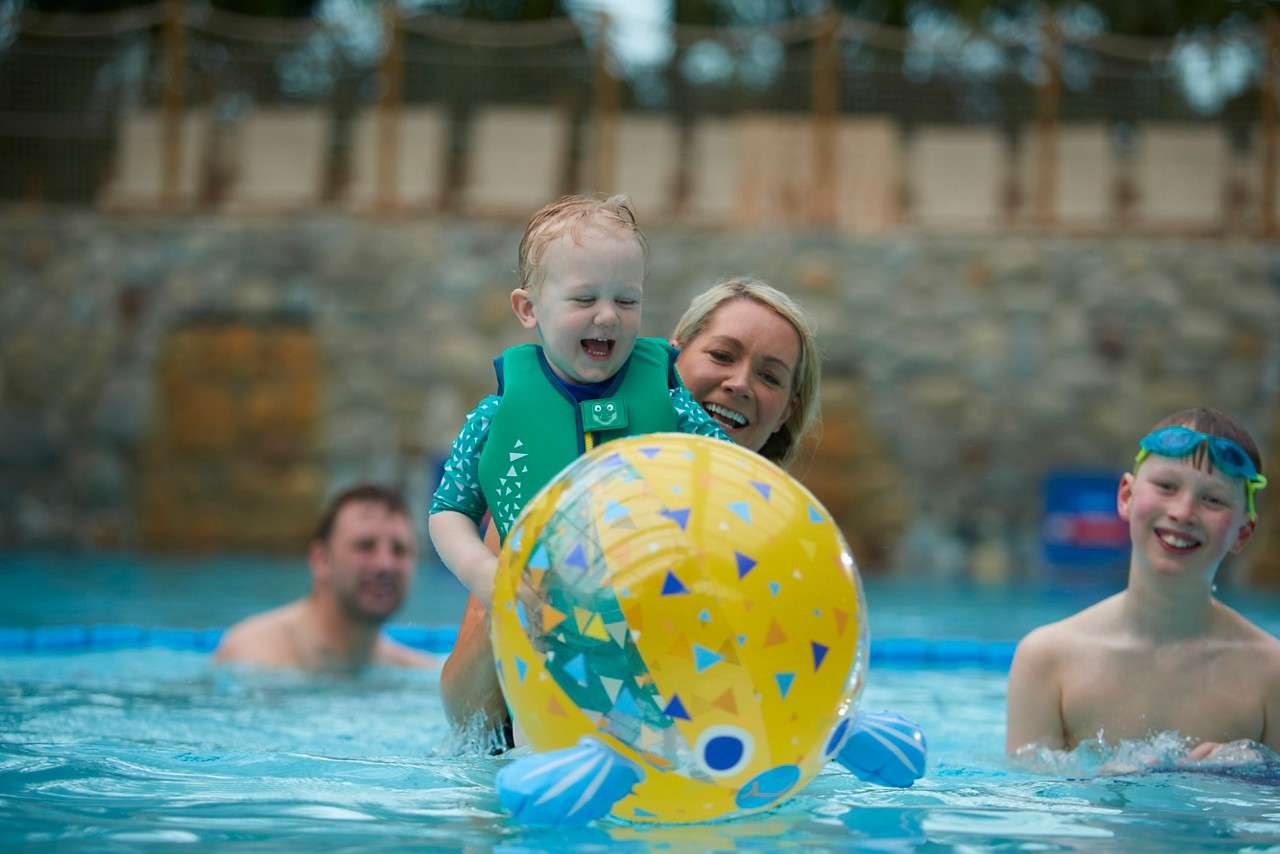 Family splashing in the Subtropical Swimming Paradise.