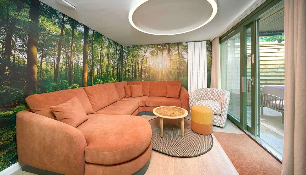 Living area with patio doors.