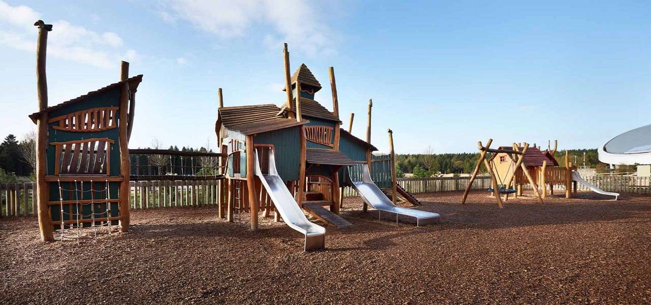 Boy on an adventure playground